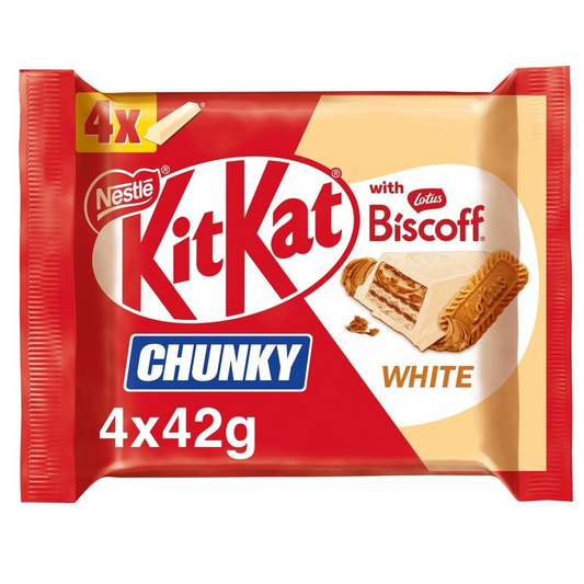 Kit Kat Chunky Lotus Biscoff White Chocolate 4 Pack